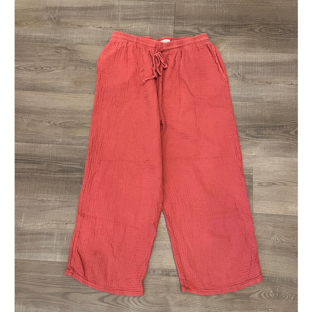 100% Cotton Gauze Wide Leg Pants